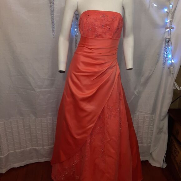 City Triangles Orange & Pink Prom Dress - Picture 1 of 14